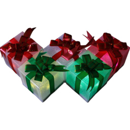 Marco Paul LED Christmas Present Decoration Ornament 5 Pack - Size: 5 x 5 x 5cm - Multi - Wilko - thumbnail 1