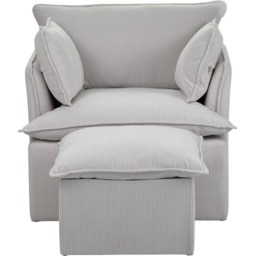 Snuggle Armchair with Stool - Grey - Size: Single - XC-Home - Wilko - thumbnail 3