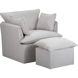 Snuggle Armchair with Stool - Grey - Size: Single - XC-Home - Wilko - thumbnail 4