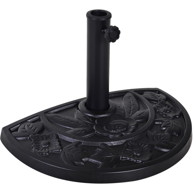 Outsunny Half Round Parasol Umbrella Base 9kg - Size: 32 x 31 x 50cm - Black - Wilko - image 1