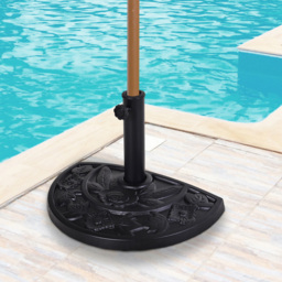 Outsunny Half Round Parasol Umbrella Base 9kg - Size: 32 x 31 x 50cm - Black - Wilko - thumbnail 3