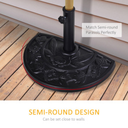 Outsunny Half Round Parasol Umbrella Base 9kg - Size: 32 x 31 x 50cm - Black - Wilko - thumbnail 6