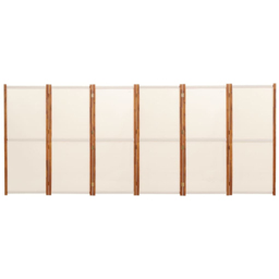 vidaXL Cream White 6 Panel Room Divider 420 x 180cm - Size: 6 Panels - Wilko - thumbnail 4
