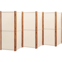 vidaXL Cream White 6 Panel Room Divider 420 x 180cm - Size: 6 Panels - Wilko - thumbnail 3