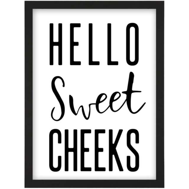 Artery8 Hello Sweet Cheeks Framed Wall Art Print 21 x 29.7cm - Size: 32.3 x 23.4 x 1.5cm - White - Wilko - image 1