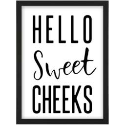 Artery8 Hello Sweet Cheeks Framed Wall Art Print 21 x 29.7cm - Size: 32.3 x 23.4 x 1.5cm - White - Wilko - thumbnail 1