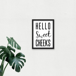 Artery8 Hello Sweet Cheeks Framed Wall Art Print 21 x 29.7cm - Size: 32.3 x 23.4 x 1.5cm - White - Wilko - thumbnail 4