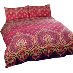 Rapport Home Asha Double Ruby Duvet Set - Red - Wilko - thumbnail 3