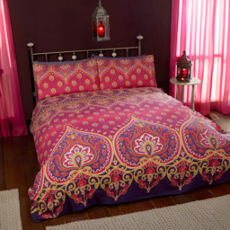 Rapport Home Asha Double Ruby Duvet Set - Red - Wilko