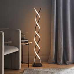 ValueLights Infinity Black Double Twist Integrated LED Floor Lamp - Size: 120 x 20 x 20cm - Wilko - thumbnail 3