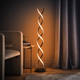 ValueLights Infinity Black Double Twist Integrated LED Floor Lamp - Size: 120 x 20 x 20cm - Wilko - thumbnail 7