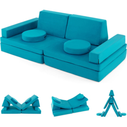 Costway Green Kids Sofa Playset with Portable Handle 8 Piece - Size: 91 x 40 x 40cm - Wilko - thumbnail 3