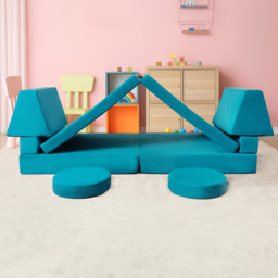 Costway Green Kids Sofa Playset with Portable Handle 8 Piece - Size: 91 x 40 x 40cm - Wilko - thumbnail 1