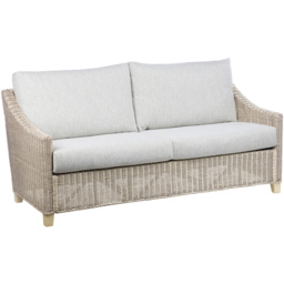 Desser Dijon 3 Seater Natural Rattan Cane Pebble Fabric Sofa - Grey - Wilko - thumbnail 3