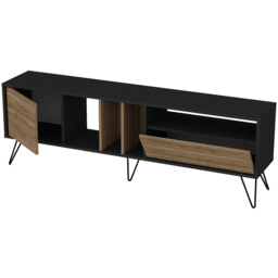 Decorotika Mistico Black and Walnut Wide TV Unit - Size: 58 x 180 x 35.5cm - Multi - Wilko - thumbnail 5