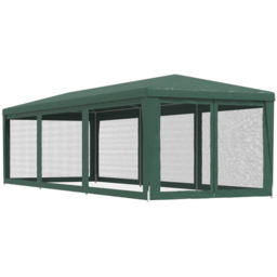 vidaXL 3 x 9m Green Party Tent with 8 Mesh Sidewalls - Wilko - thumbnail 6