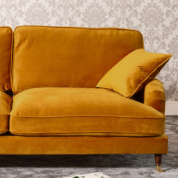 Mackenzie 4 Seater Yellow Plush Velvet Sofa - Artemis Home - Wilko - thumbnail 3