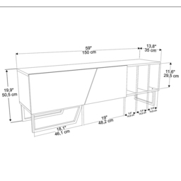 Decorotika Linossa 3 Shelf White Marble and Gold TV Unit - Size: 50.5 x 150 x 35cm - Multi - Wilko - thumbnail 7