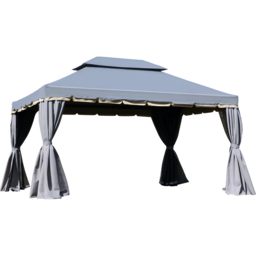 Outsunny 4 x 3m Grey Canopy Pavilion Patio Gazebo Tent with Sides - Size: 280 x 290 x 390cm - Wilko - thumbnail 3
