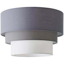 ValueLights Aztec 3-Tier Grey Fabric Ceiling Light Shade - Size: 30 x 20 x 30cm - Wilko