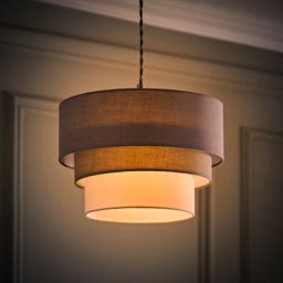 ValueLights Aztec 3-Tier Grey Fabric Ceiling Light Shade - Size: 30 x 20 x 30cm - Wilko - thumbnail 7