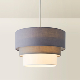 ValueLights Aztec 3-Tier Grey Fabric Ceiling Light Shade - Size: 30 x 20 x 30cm - Wilko - thumbnail 3