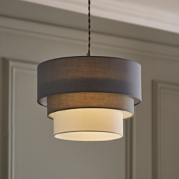 ValueLights Aztec 3-Tier Grey Fabric Ceiling Light Shade - Size: 30 x 20 x 30cm - Wilko - thumbnail 6