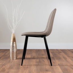 Furniturebox Molini Solara 6 Seater Dining Set White Gloss Cappuccino and Black - Brown - Wilko - thumbnail 5