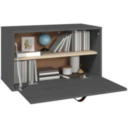 vidaXL Single Door Grey Wall Cabinet - Size: 35 x 60 x 30cm - Wilko - thumbnail 7