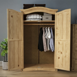 Vida Designs Corona 2 Door Natural Wardrobe - Brown - Wilko - thumbnail 6