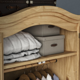 Vida Designs Corona 2 Door Natural Wardrobe - Brown - Wilko - thumbnail 4