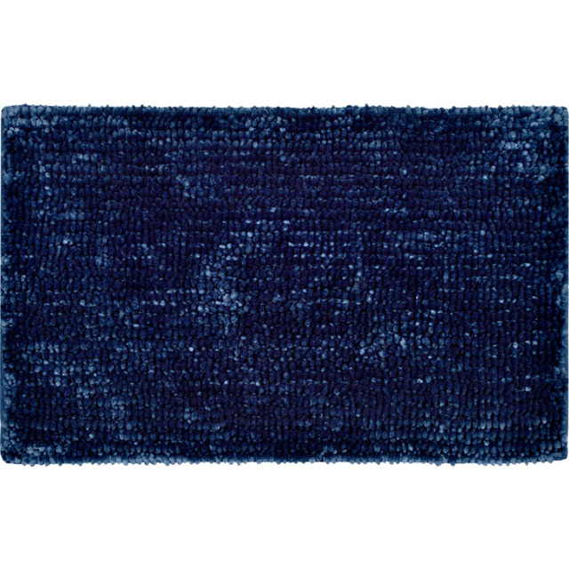 Allure Bath Fashions Navy Velvet Chenille Bobble Non-Slip Bath Mat - Size: 50 x 80cm - Blue - Wilko - image 1
