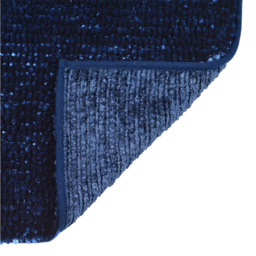Allure Bath Fashions Navy Velvet Chenille Bobble Non-Slip Bath Mat - Size: 50 x 80cm - Blue - Wilko - thumbnail 5