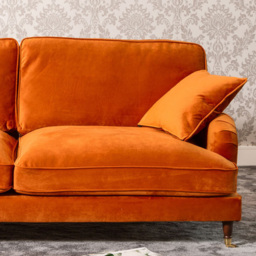 Mackenzie 4 Seater Orange Plush Velvet Sofa - Artemis Home - Wilko - thumbnail 3