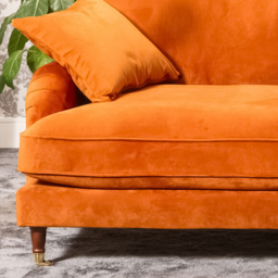 Mackenzie 4 Seater Orange Plush Velvet Sofa - Artemis Home - Wilko - thumbnail 4