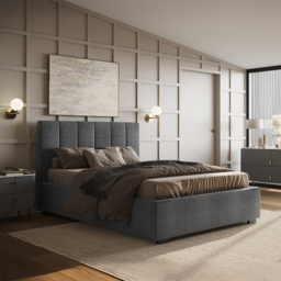 Flair Waltz King Size Fabric Ottoman Bed - Grey - Wilko - thumbnail 7