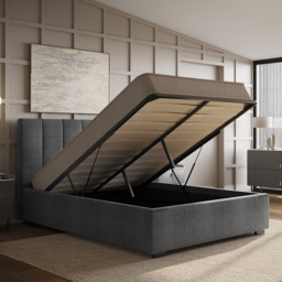Flair Waltz King Size Fabric Ottoman Bed - Grey - Wilko - thumbnail 6