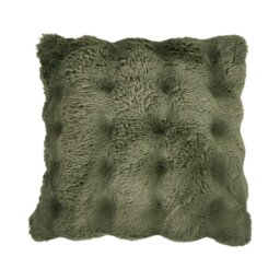 Aspen Faux Fur Cushion Green - Wilko - thumbnail 1