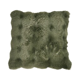 Aspen Faux Fur Cushion Green - Wilko - thumbnail 3