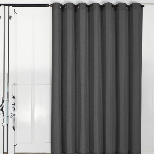 Divante Charcoal Faux Linen Blackout Eyelet Panel - Size: W 137 x D 228cm - Wilko - image 1