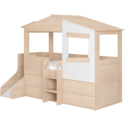 Flair Dreamland Oak Play House Slide Mid Sleeper with Storage - Size: Single - Brown - Wilko - thumbnail 3