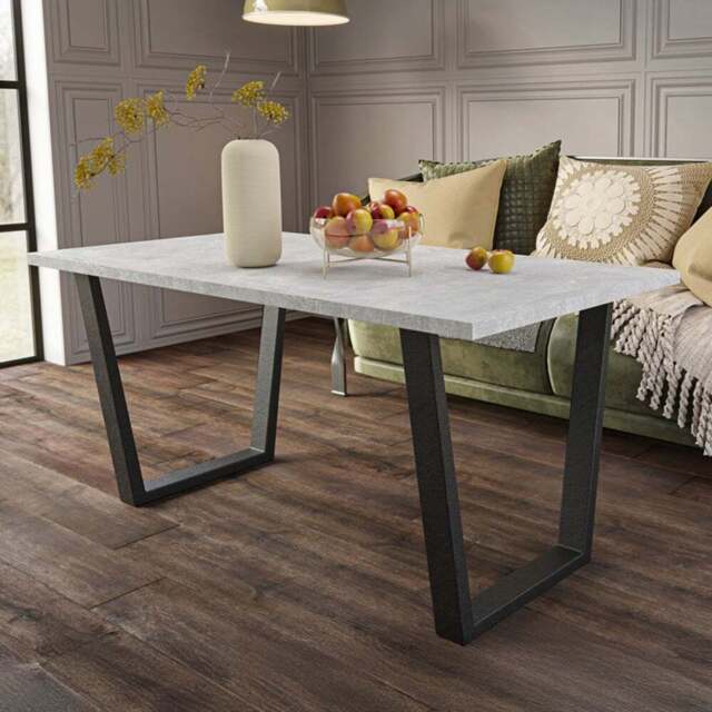 Shefa Louisville 6 Dining Table Concrete Grey - Size: 6 Seater - Wilko - image 1