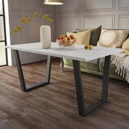 Shefa Louisville 6 Dining Table Concrete Grey - Size: 6 Seater - Wilko - thumbnail 1