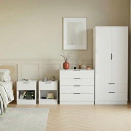 Vida Designs Trega White 4 Piece Bedroom Furniture Set - Size: 170 x 76 x 53cm - Wilko - thumbnail 6