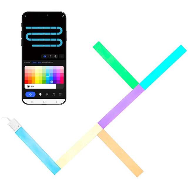 ValueLights Smart App-Control Music Sync Wall Gaming Light Bar Kit - Size: 30 x 4.5 x 2.5cm - White - Wilko - image 1
