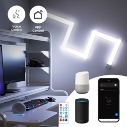 ValueLights Smart App-Control Music Sync Wall Gaming Light Bar Kit - Size: 30 x 4.5 x 2.5cm - White - Wilko - thumbnail 5
