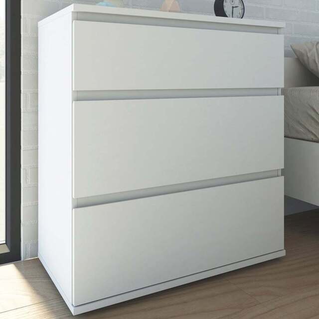 Florence Nova 3 Drawer White Chest of Drawers - Furniture To Go - Wilko - image 1