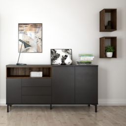 Florence Roomers Walnut Wall Cube Shelf - Brown - Furniture To Go - Wilko - thumbnail 6