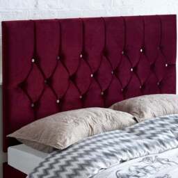 Aspire Furniture Catherine Lansfield Boutique Super King Berry Brushed Velvet Headboard - Purple - Aspire Beds - Wilko - thumbnail 1