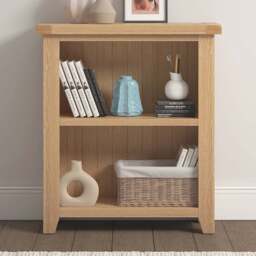Seconique Windsor 2 Shelf Natural Oak Low Bookcase - Size: 91 x 80 x 32cm - Wilko
